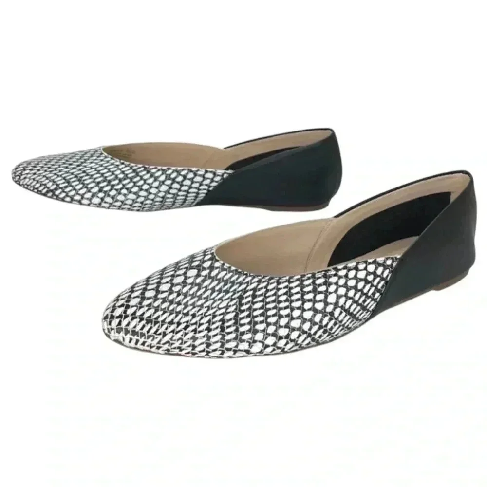 Botkier Britt Womens Flats 5M Leather Snake Print Slip On